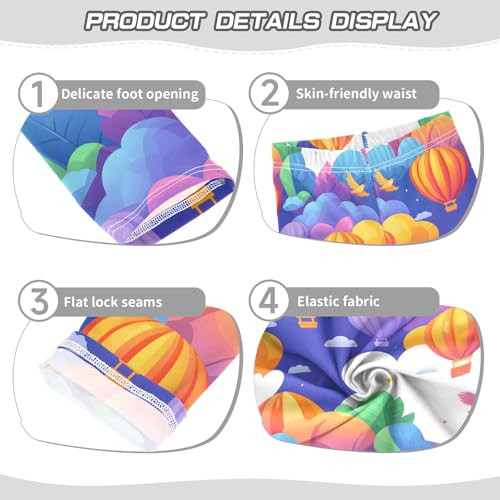 Hot Air Balloon Colorful Girls Leggings Athletic Pants Tights Stretch Bottom3