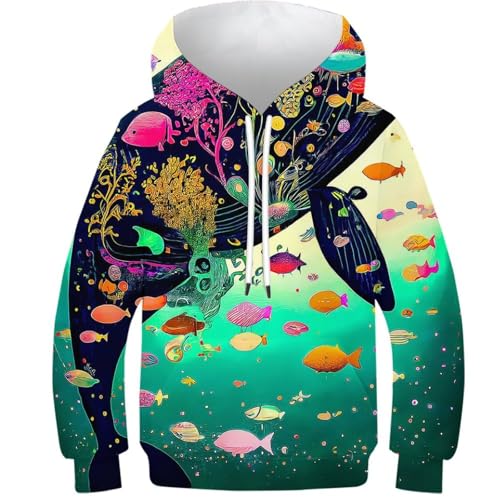 Sweat à capuche baleine 3D : le cadeau pull parfait pour enfant 8-10 ans