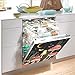 Naanle Dishwasher Magnet Cover Moon Mushroom Front Dishwasher Cover Magnetic Kitchen Home Cabinet Decals Appliances Stickers Refrigerator Decorative 23