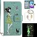 Produktbild für Galaxy J3 (2016 Edition) PU Fluoreszenz Leder Silikon Schutzhülle Handy case Book Style Portemonnaie Design für J3 J310 + Schlüsselanhänger ( GHF (10)
