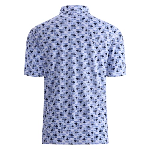 Image of Damipow Premium Golf Shirts for Men Dry Fit Performance Polo Short Sleeve Collared Shirt