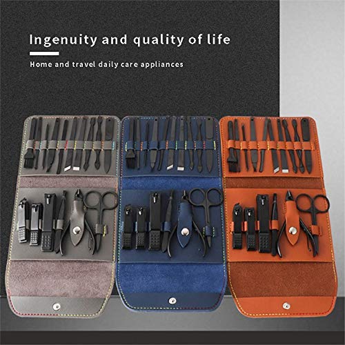 HONGYIFEI2021 Nagelset Professionelle Schwarze Nagelclipper Set 16 stücke Edelstahl Maniküre Pediküre Trimmer Scissor… – Bild 6