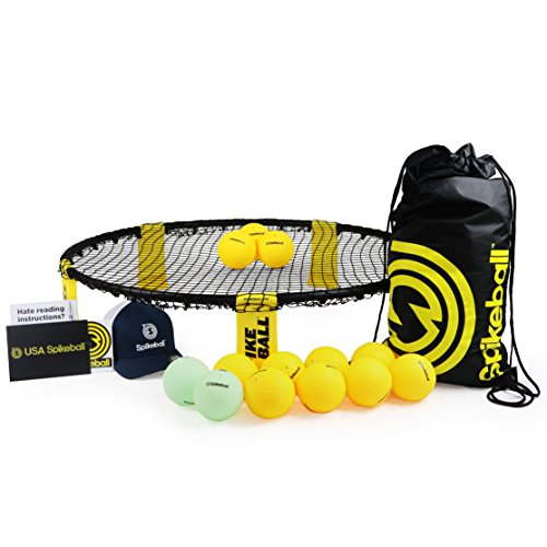Spikeball Ultimate Set - Includes Playing Net, 13 Balls Total with 2 Glow in The Dark Balls to Allow for Night Play, Drawstring Bag, Hat, and Rule Book - As Seen on Shark Tank TV