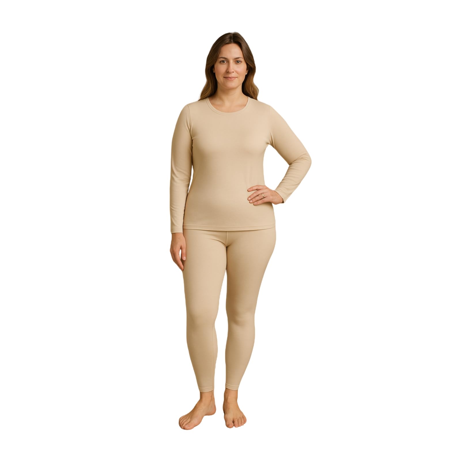 Ensemble sous-vêtements Thermiques Femme léger doublé Polaire Extensible Chaud Respirant Haut Manches Longues et Legging