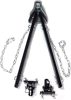 Vista 8 de Barra de remolque ajustable negra con soporte de parachoques de 5000 libras con cadenas RV Car Truck compatible con el sistema Jeep