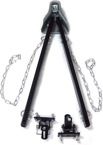 Miniatura 8 de HTTMT - US-FF801-BK- Soporte de parachoques de barra de remolque ajustable de 5000 libras con cadenas de sistema de autocaravana, camión, Jeep