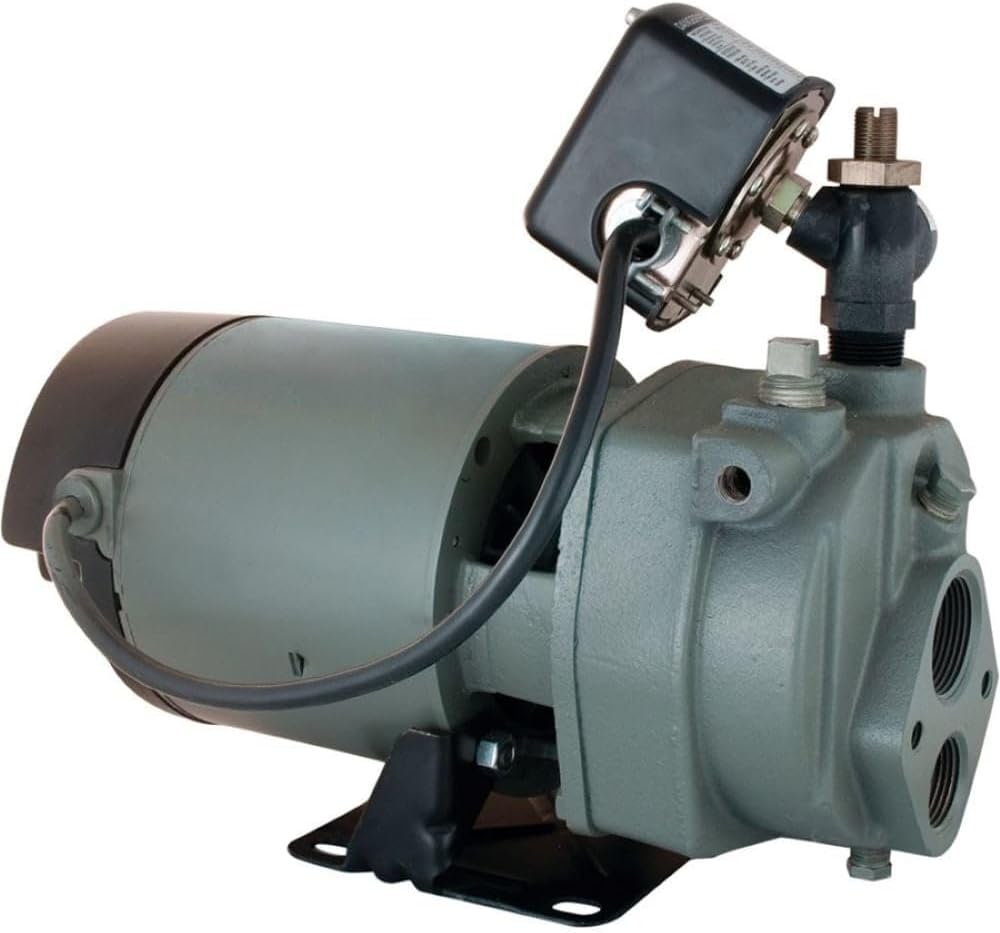 JHU10 1 HP Cast Iron Convertible Jet Pump for Shallow or Deep Wells, Made in the USA using a Majority of U.S. Content