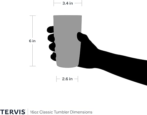 Miniatura 4 de Tervis Vaso aislado Kelly Ventura de doble pared hecho en Estados Unidos mantiene las bebidas frías y calientes, 16 onzas, paquete de 4 unidades,