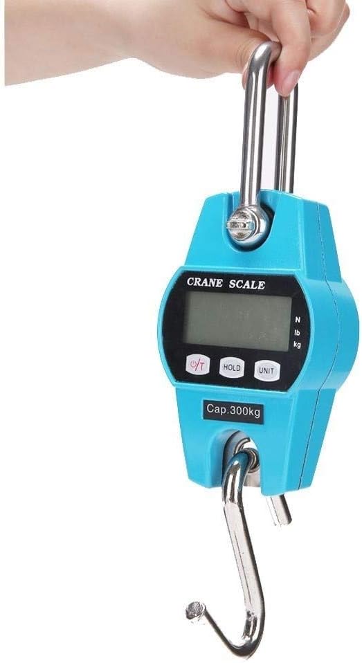 Mini Digital Crane Scale LCD 300 Kg / 660 Lb for Animal Husbandry Agricultural Industry Heavy Goods Weighing Portable (OneColor 300KG/600LB)