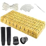 Vndnsy Lot de 50 cubes de graines de plantes en laine de roche, avec 50 cubes de laine de ...