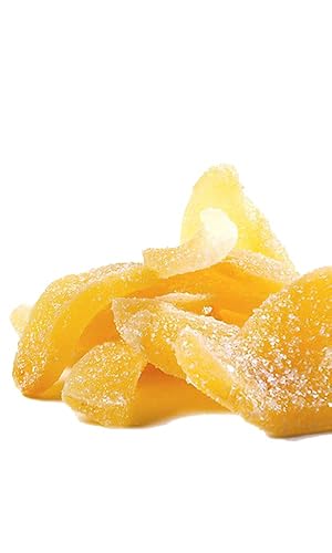 Palate Foods Piezas de jengibre cristalizado de primera calidad importadas frescas y hechas para hornear aliviar las náuseas y aperitivos sin gluten