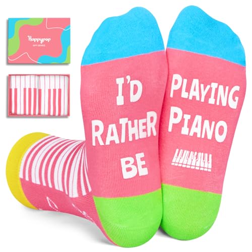 HAPPYPOP Music Gifts for Men Women - Trombone & Bass Gifts, Piano Guitar Socks