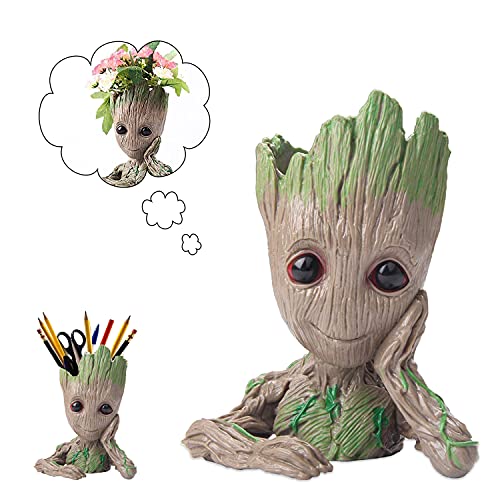 WELLXUNK Pot de Fleur, Porte-Stylos, Arbre Homme Planteur Pot, pour Cadeaux, Enfants, Décoration d'aquarium/d'Intérieur et Extérieur (tuosai)