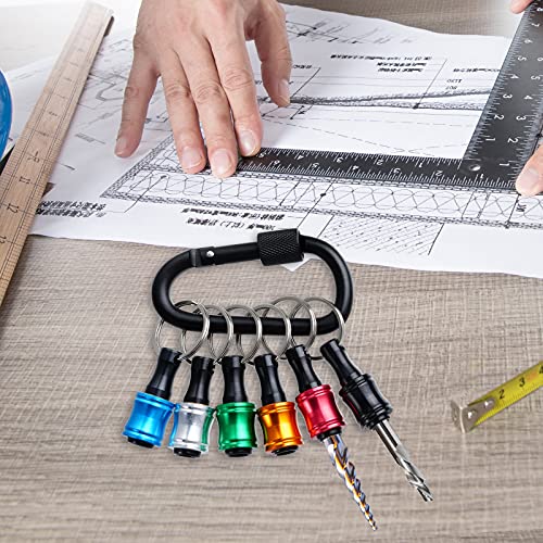Sumersha 6Pcs 1/4 Inch Hex Shank Screwdriver Bits Holder Extension Bar Aluminum Alloy Keychain Screw Adapter Change Hand-Held Screwdrivers Drill Bit #TOP6