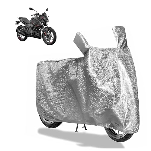 Image of Sulfar Bike Cover for Bajaj Pulsar (N250 Naked) | Waterproof, Dustproof & UV Protected | All Weather Two Wheeler Cover (Silver) New 2026 Variants