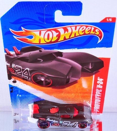 Hot Wheels 2011 Black Thrill Racers - Raceway #1/6 Prototype H-24 Collectible 1:64 Scale Car 217/244