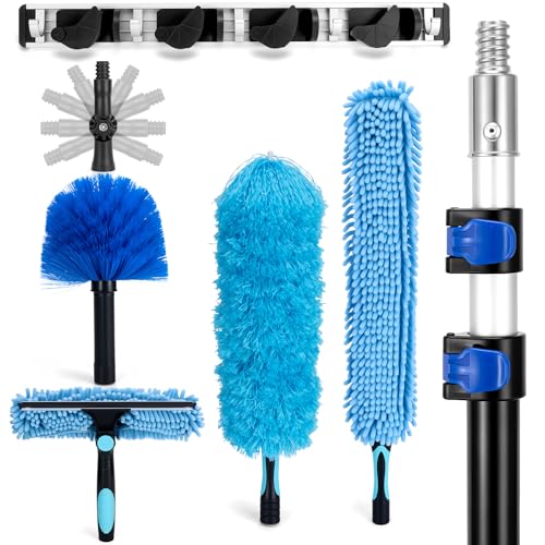 Cobweb Duster with Extension Pole, 20Ft Ceiling Fan Cleaner Duster,