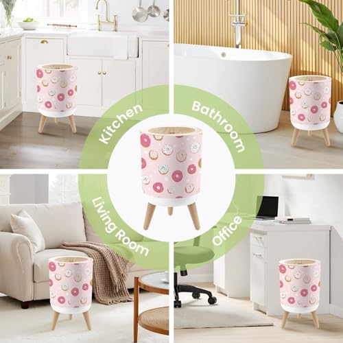 Papelera Pequeña Redonda con Tapa Presion Rosa 7L miniatura 6