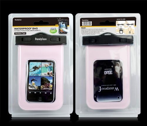 DandyCase Waterproof Case for Apple iPhone 4, 4S - Also Works with iPod Touch 3, 4, iPhone 3G, 3GS, & Other Smartphones - IPX8 Certified to 100 Feet [Retail Packaging by DandyCase] (Pink)