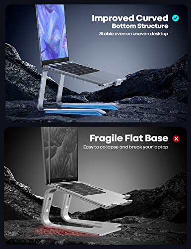 Image of Laptop Stand, Lamicall Laptop Riser Holder : Ergonomic Detachable Aluminum Computer Notebook Stand Elevator for Desk, Compatible with MacBook Air Pro, Dell XPS, HP (10-15.6'') - Silver