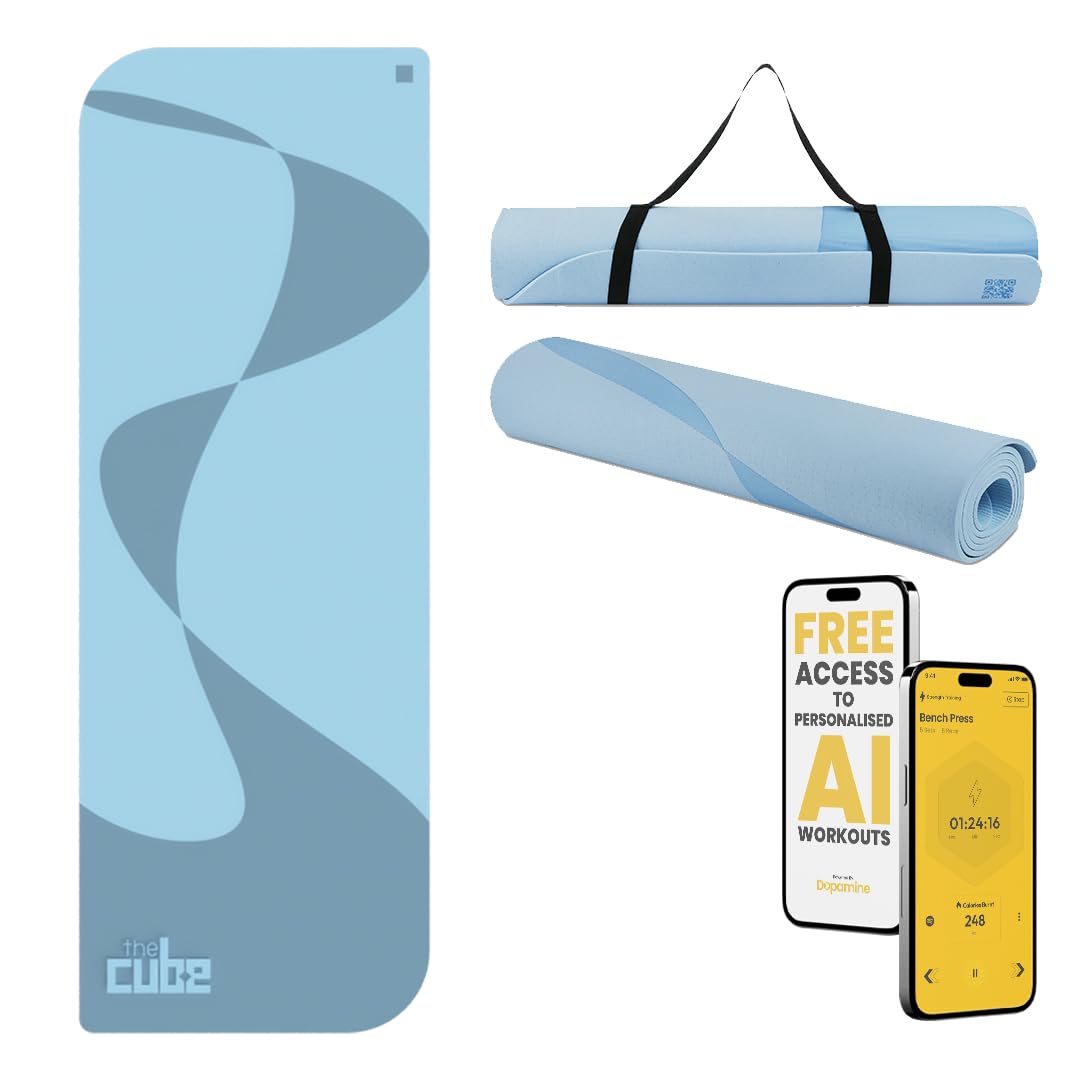 The Cube Club Yoga Mats Extra Thick Non Slip Exercise Mats for Workout with Carrying Strap & Bag Eco Friendly AsanaTPE Yoga Mat for Men & Women 6MM Gym Mat (Aqua, 12 Month Warranty) (B09KLHWGNJ) Amazon Price History, Amazon Price Tracker