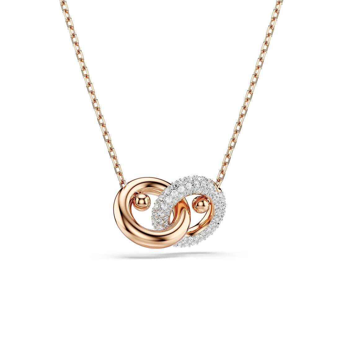 Swarovski Dextera pendant, Round cut, White, Rose gold-tSwarovski One plated