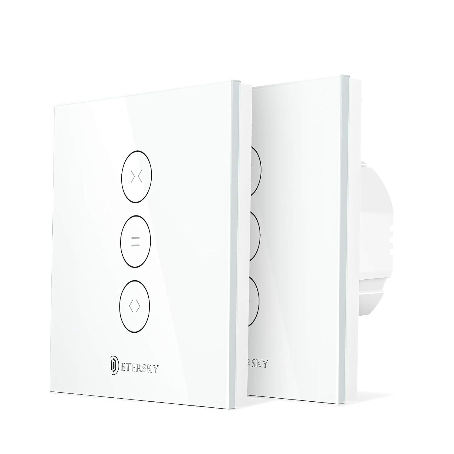 WiFi Interruttore Tocca Collegato, Etersky Interruttore Intelligente Parete Tenda Compatibile con Alexa e Google Home, Interruttore a Parete Touch Controllato APP Remote Timer e Condividi