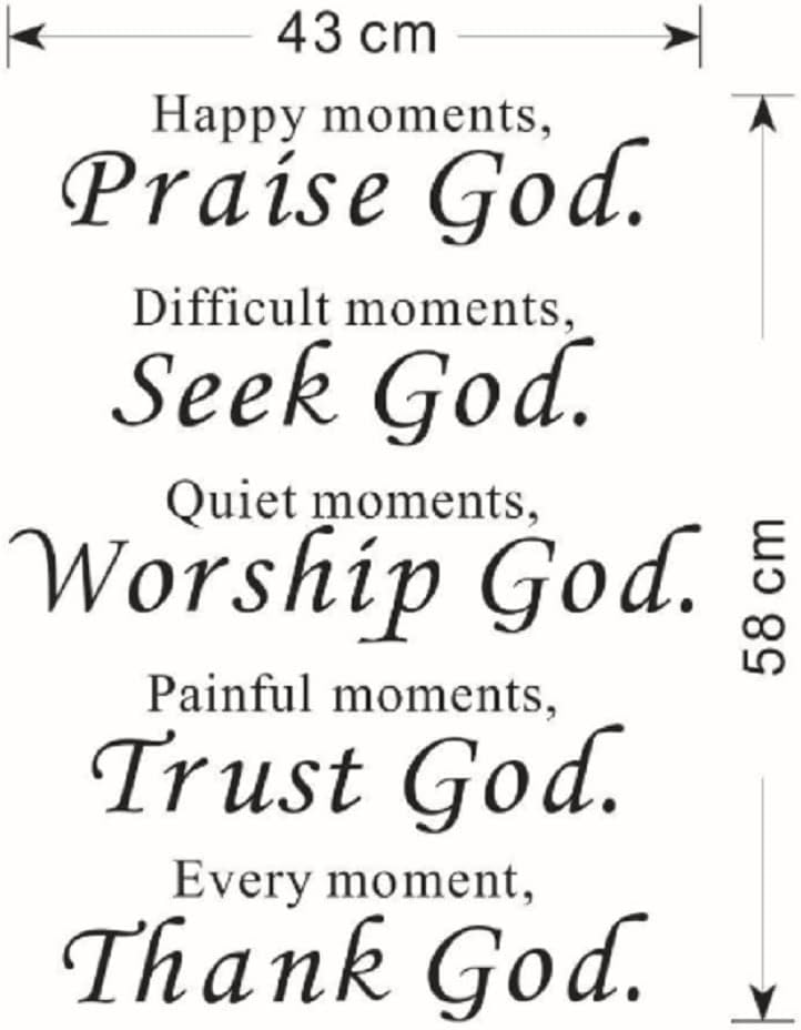 COOLBABY Religious Wall Quote Letters Praise God Diy Art Carved Wall Sticker Home Wall Decor