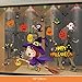 Decoraciones para ventanas de halloween pegatinas ajuste de jardín de infantes dibujos animados niños murciélago de calabaza pegatinas de pared