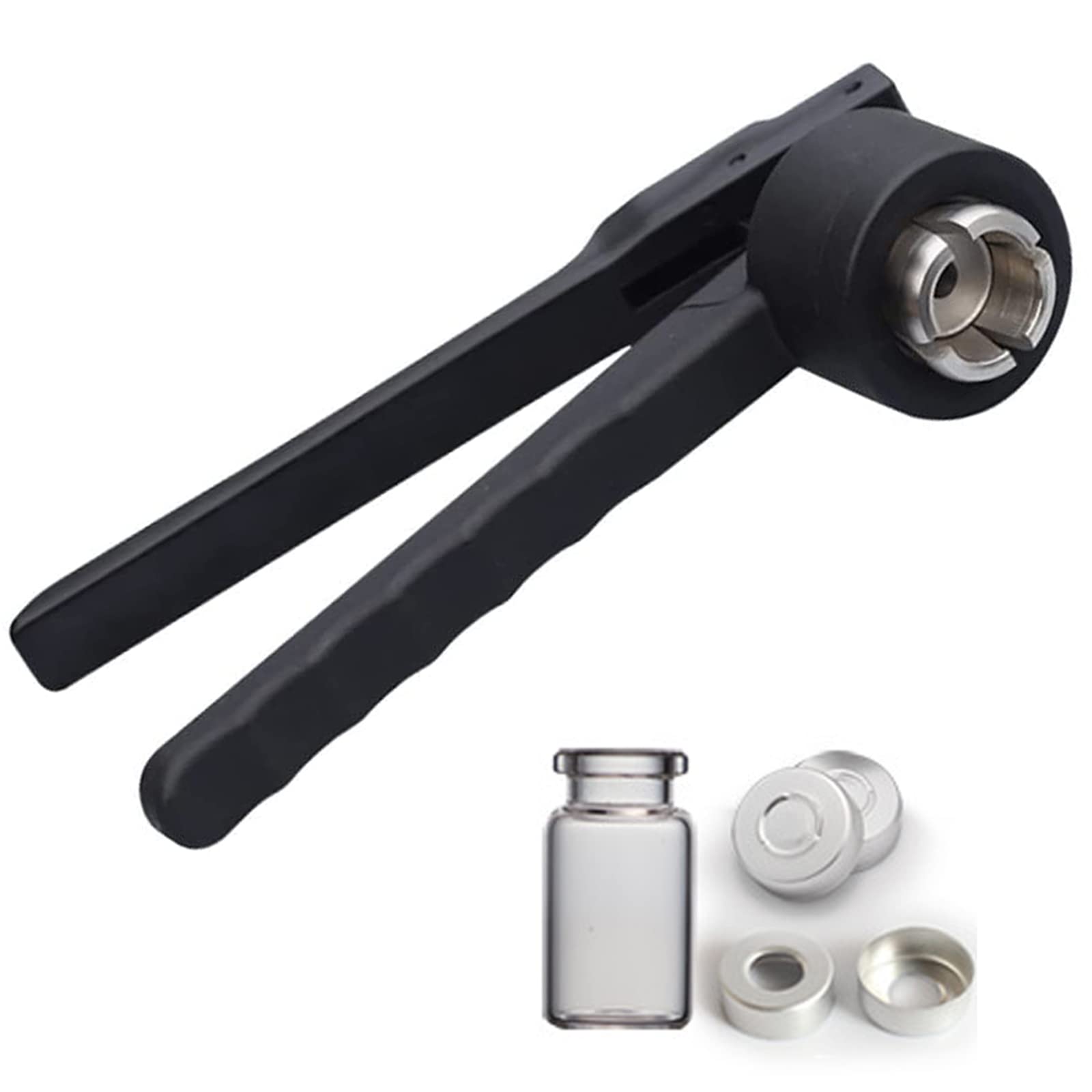 13 mm/20 mm Flip-Off-Fläschchen-Bördelzange, manuelle Fläschchen-Bördelzange, Flaschenverschluss-Bördelwerkzeug für Aluminium-Kunststoff/Vollaluminium, medizinische Verschlussmaschine, 20–30 Flasche