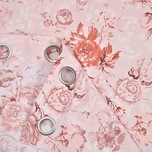 Image of LINENWALAS Cotton Curtains for Long Door Set of 2, Linen Textured Doors Curtains for Home Decor, Hangs Elegantly with Eyelet Rings (4.5ft x 6 ft,) Pink Rose