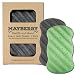 Konjac Sponge with Bamboo Charcoal and Green Tea - 2 Pack - 100% Natural Charcoal and Green Tea Body Sponges Each with Attached String for Hanging to Dry (2)