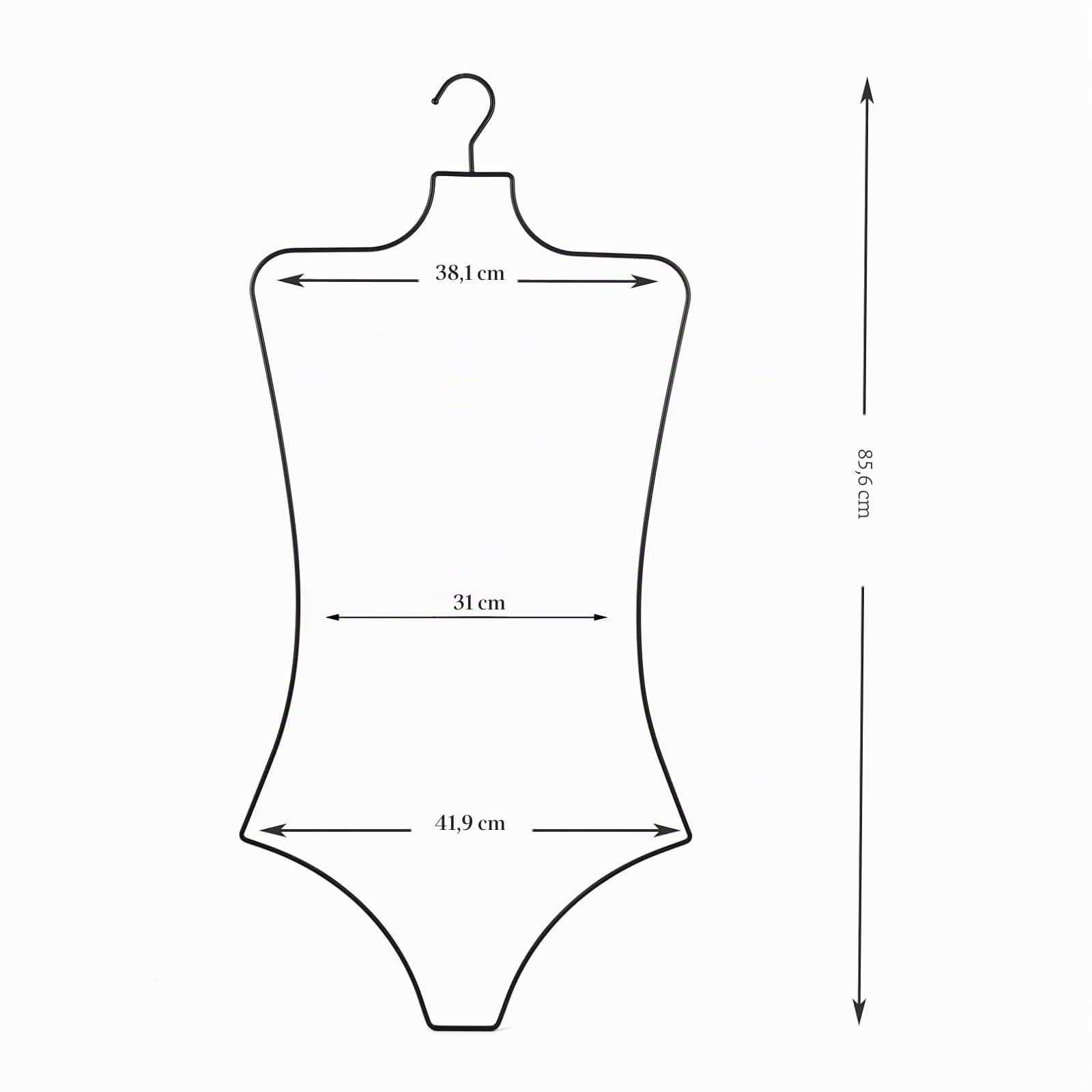 Dessous Aufhänger Draht Körperform Display (Mattschwarz) 10 PCS Bikini Badeanzug hänger