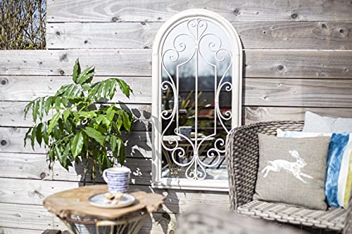 La Hacienda Aston & Wold Spiegel für drinnen und draußen, mit Schnörkelbogen, Steinoptik