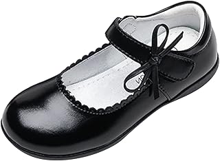 Lykmera Sapatos infantis de estudante Soes Single Soes Crianças Performance Princesa Doudou Sapatos de Couro Pequenos Meninas (Preto, 1 Criança Grande)