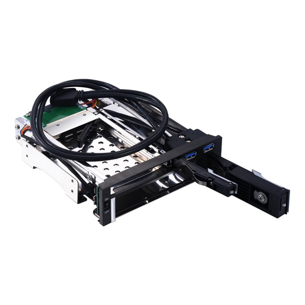 13.3 cm wewnętrzna obudowa dysku twardego z dwoma gniazdami 2,5 + 3,5-calowa obudowa HDD/SSD, konstrukcja bez użycia narzędzi z 2 zamkami bezpieczeństwa