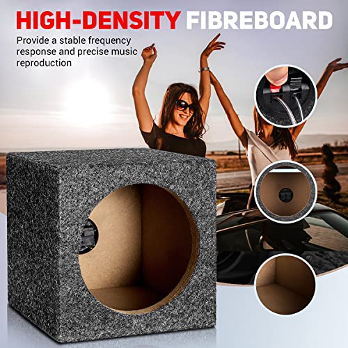 Facmogu 6.5In Gray Carpet Speaker Enclosure, Subwoofer Driver Enclosure With Ports For Diy Car Or Truck Audio Custom, Car Subwoofer Box With Sound-Absorbing Cotton & Premium Carpeted Finish #TOP4