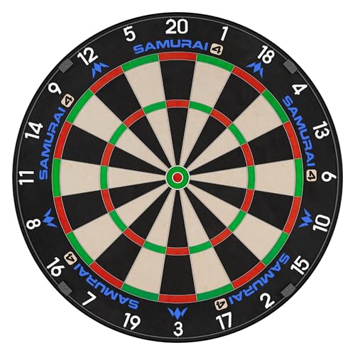 Mission Samurai 4 Professional Bristle Dartboard White Spider Edition Premium Madagascan Sisal Ultra-Thin Knife Wire.