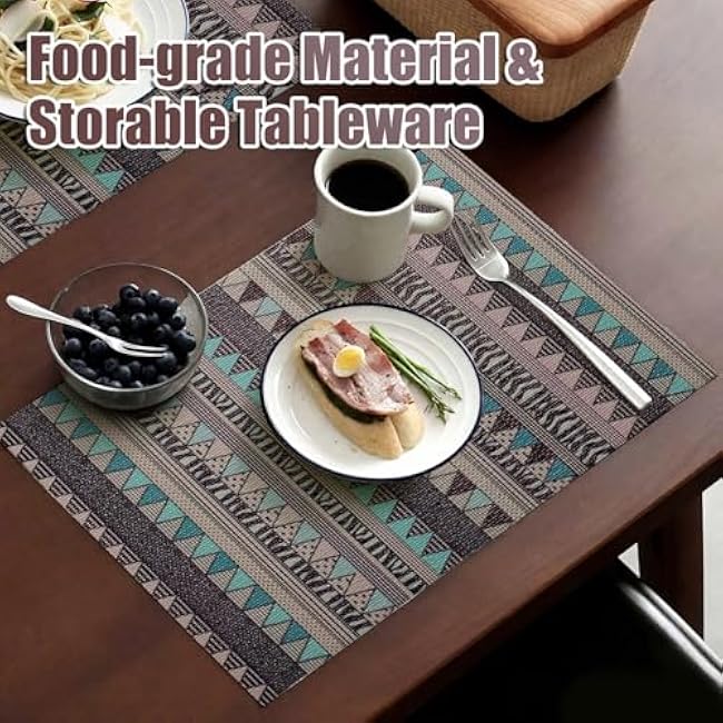 Tatyanna Drawer and Shelf Liner for Kitchen Cabinets Non Adhesive Drawer Liner Non Slip Cabinet Liner Boho Shelf Liners Strong Grip Dresser Cupboard Liner Waterproof Easy to Clean 12IN x 10FT