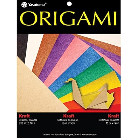 Yasutomo Fold 'EMS Origami 2-Sided Paper 5.875-inch 50/Pkg-Kraft/Brights, Other, Multicoloured, 2.58 x 17.24 x 22.32 cm Cover
