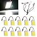 Price comparison product image Qasim White 6000K COB LED 24-SMD Panel Dome Lamp Auto Car Interior Reading Plate Light Roof Ceiling Interior Wired Lamp With BA9S T10 Festoon Adapters(Pack of 10)