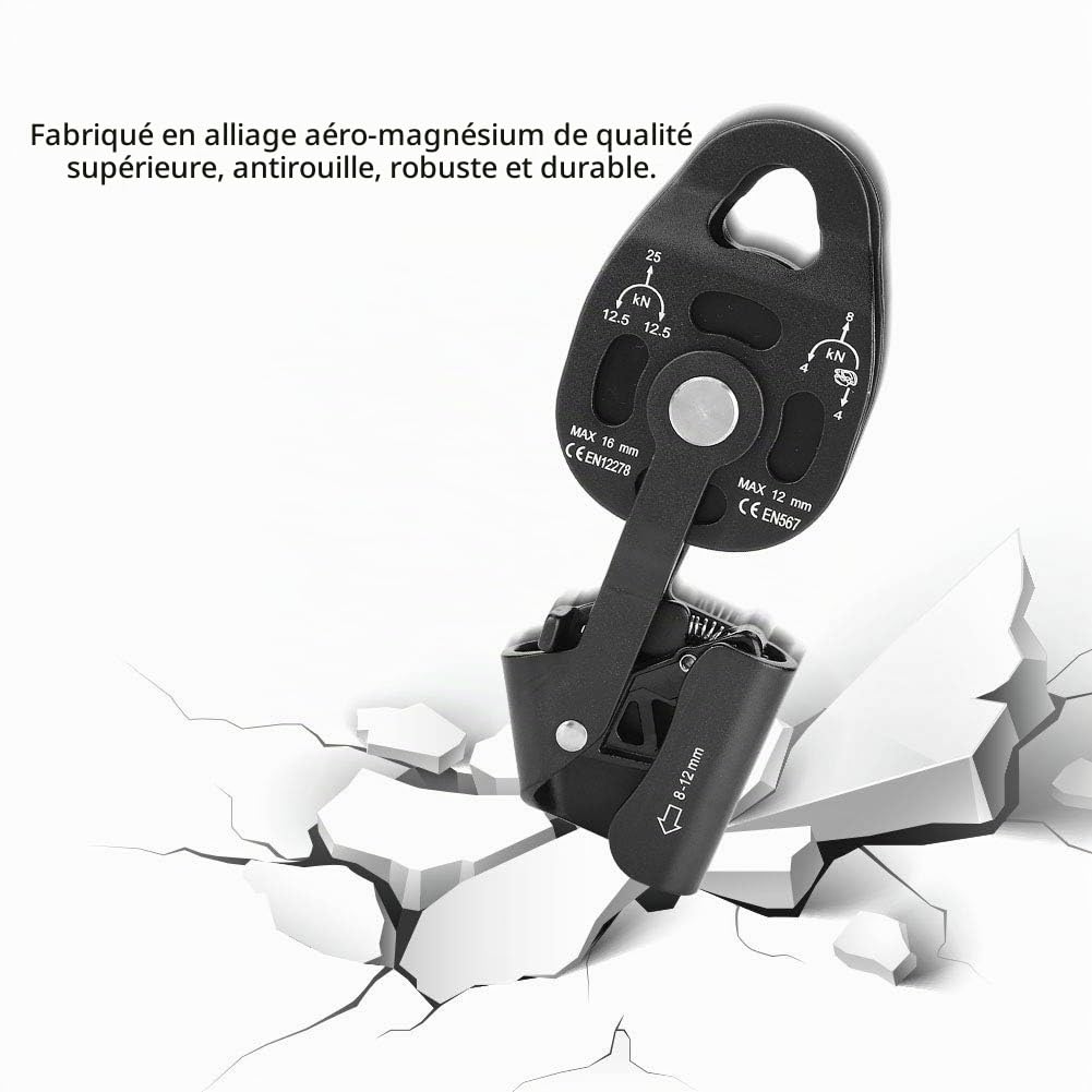 Poulie en Alliage de magnésium Poulie de Sauvetage à Usage intensif Poulie à Simple Pivot Bloc de poulie Équipement de sécurité pour Le Transport en Haute Altitude et Le Travail à l'extérieur
