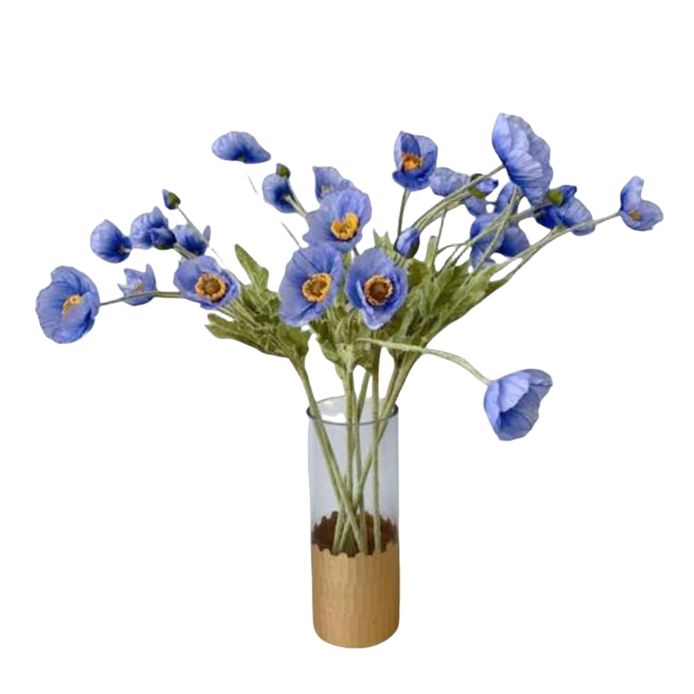 Corkwaw 6 Pcs 23.6" Artificial Poppy Silk Fake Flowers,PU Real Touch Silk Flower for Easter Memorial Day, table decorations - Image 2
