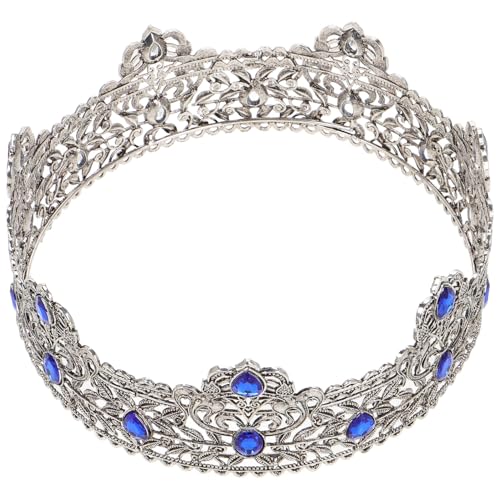 FIXOSHEE Corona Vintage para Hombre con Cristales Brillantes Diseño Europeo Único Diadema Elegante para Bodas Fiestas y Eventos Teatrales Tocado Real Adaptable para Celebraciones