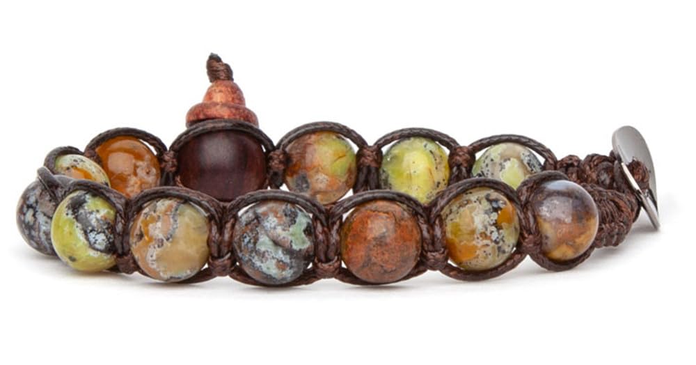 Tamashii bracciale a 1 giro con pietre naturali 8 mm Deep Yellow Aobao BHS900-294