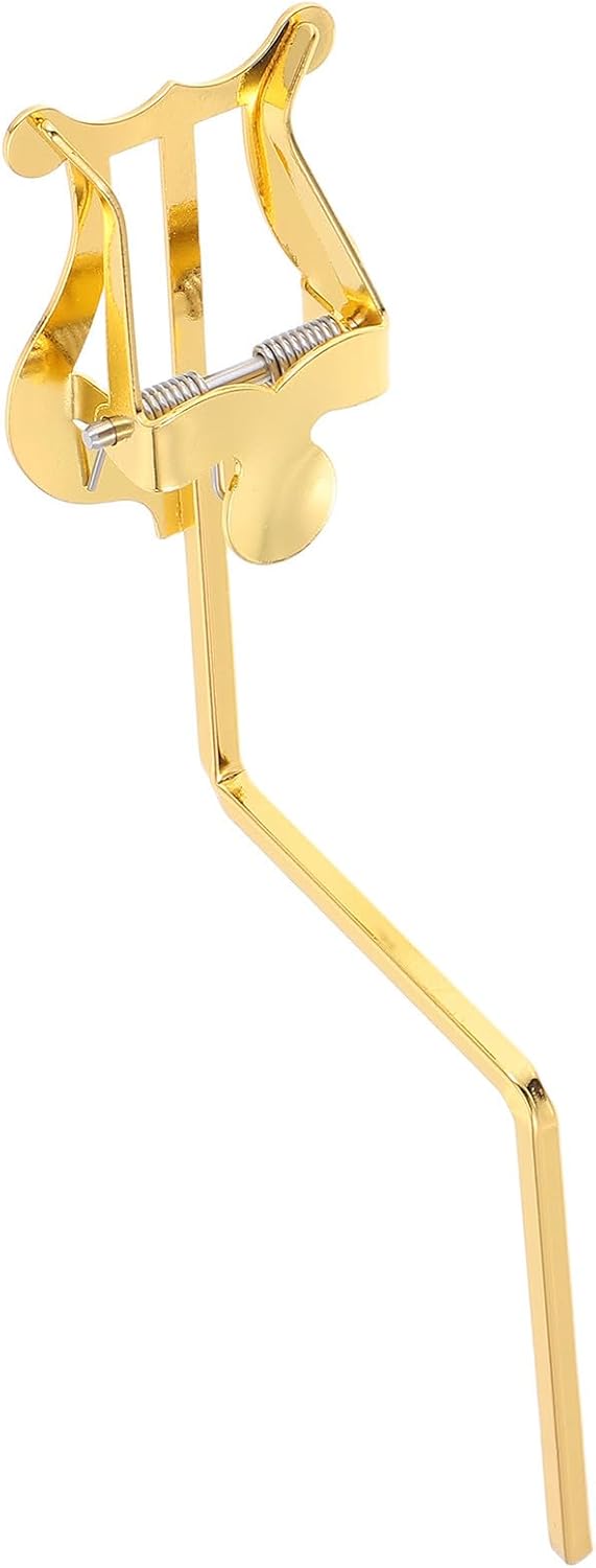 Portable Music Lyre Clip for Trumpet Wind Instruments Golden Iron