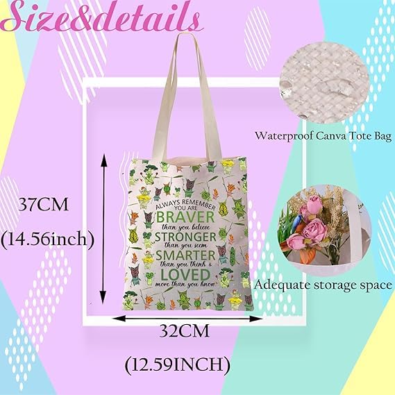 JYTAPP Inspired Tote Bag Game Fans Gifts You are Braver Stronger Smarter Than You Think Shoulder Gamer Gift (Beige)2