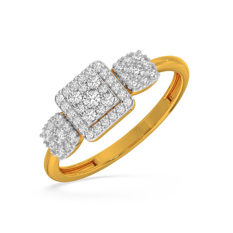 Image of KISNA 14k / 18k Real Gold & Diamond Ring | Diwali, Rakhi Rakshabandhan Gift for Sister /Bhabhi /Women | With Certificate of Authenticity & BIS-Hallmarked Gold Jewellery | Mila Diamond Ring For Her