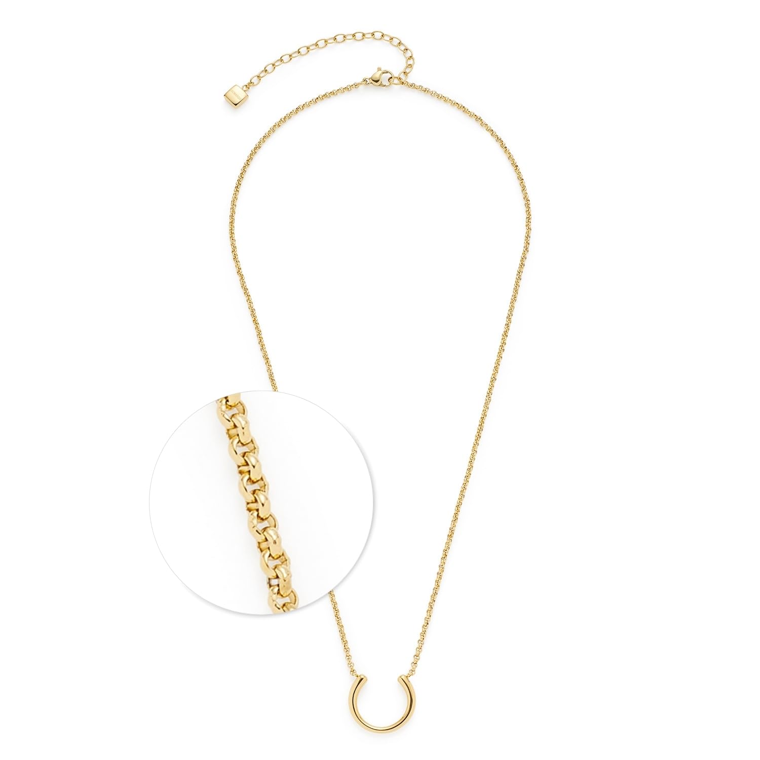 JEWELS BY LEONARDO Collar Clip & Mix Maisy • Cadena de ancla corta de acero inoxidable dorado • Anillo semiabierto que ofrece espacio para colgantes • 45 – 52 cm de longitud • Joyas regalo para