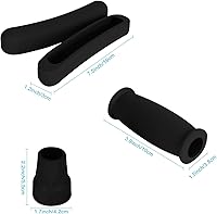Vista 4 de Almohadillas de repuesto para muletas y empuñaduras de mano y puntas de muletas para axilas, funda de mango y almohadilla para pies, kit